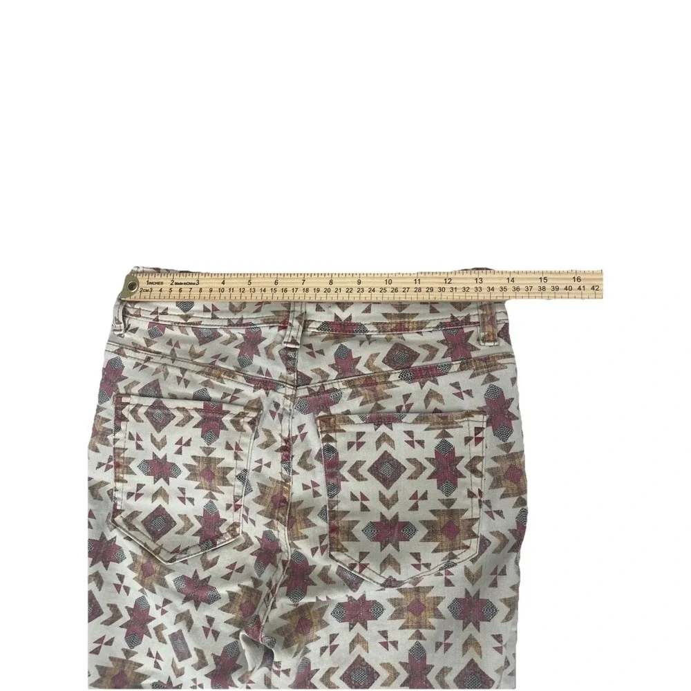 Free People Wild Child We The Free Women Skinny Jeans Aztec Print Boho Sz 27 EUC - Picture 5 of 7